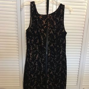 Black lace midi